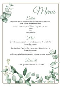 Menu mariage
